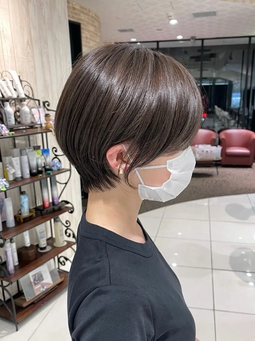 ショート カラー 丸みショート ショートヘア mina🪐立川駅/ 無料ショートカットのヘアスタイル