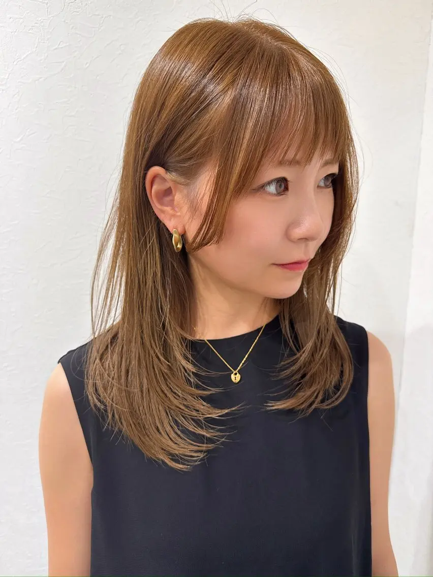 セミロング カラー レイヤーカット カット 原田 健斗のヘアスタイル