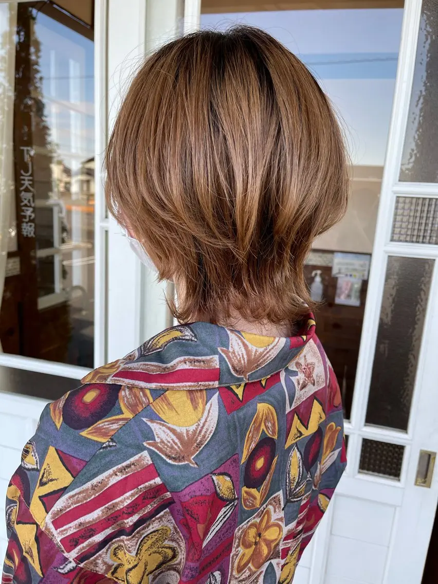 ミディアム カラー カット ヘアカラー 門脇 絹華のヘアスタイル