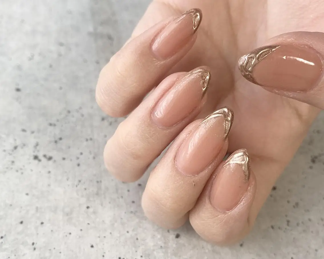 ネイル フレンチネイル ミラーネイル Ray. Maayaのネイルデザイン
