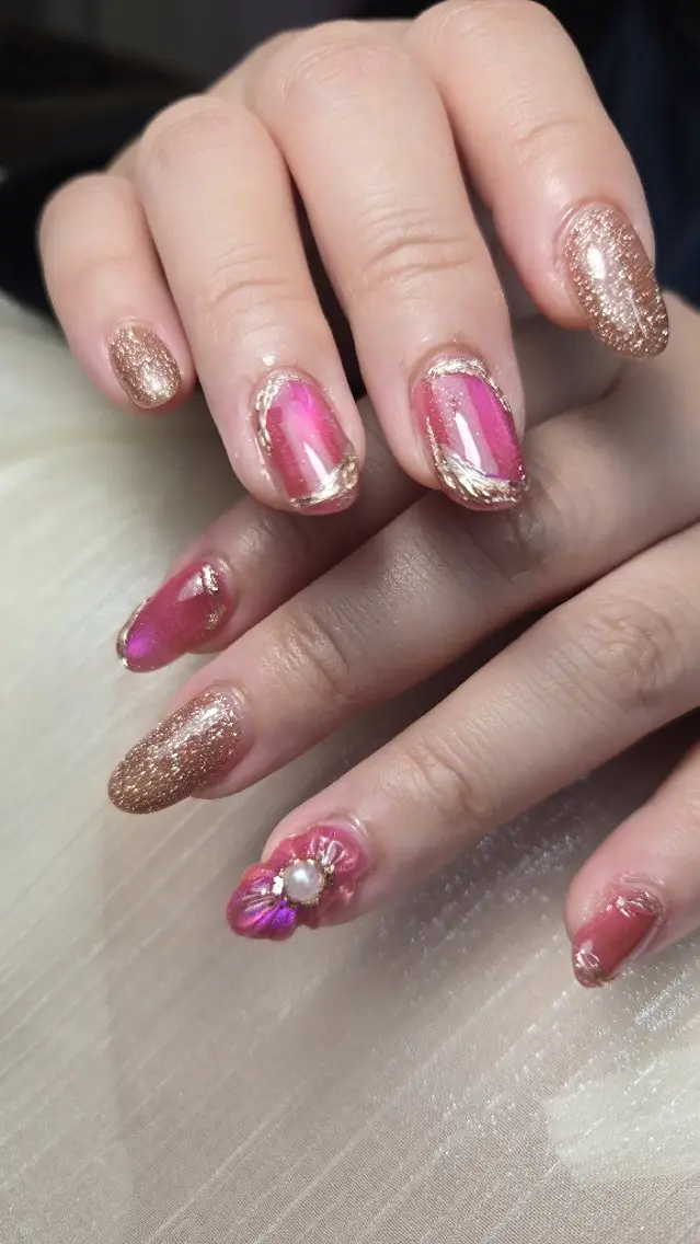 ネイル フラワーネイル ロングネイル ぷっくりネイル ハンドネイル ネイルサロンベルティ .ひとみのネイルデザイン