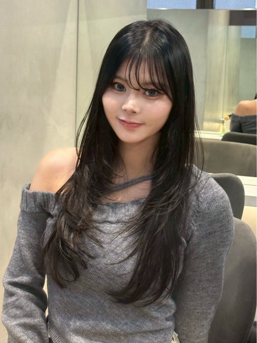 ロング ヘアアレンジ くびれヘア ハッシュカット ハイレイヤー 髪質改善 韓国風ヘア カット 縮毛矯正 トリートメント ヘアセット ブリーチ毛対応美髪 矯正×レイヤー/二響のヘアスタイル