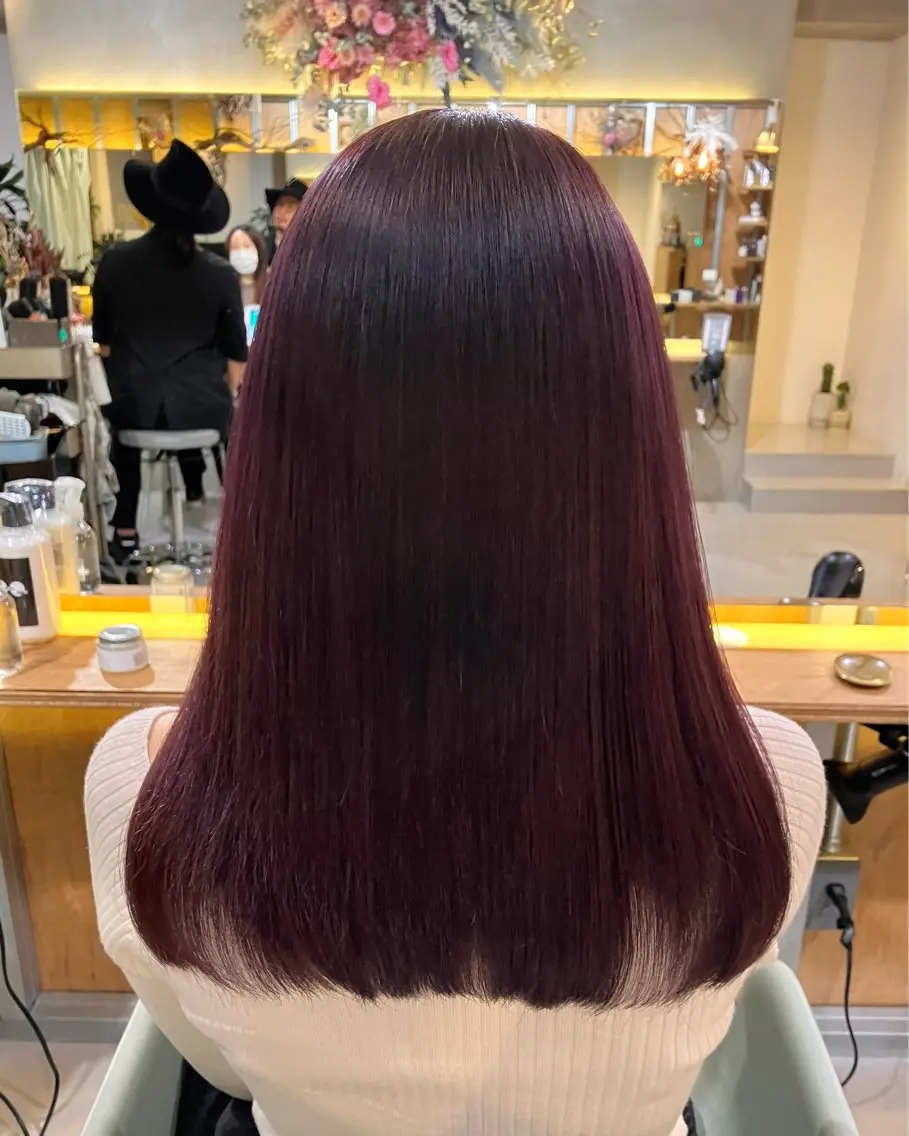 セミロング カラー 艶髪/矯正/髪質改善 ヘアアレンジ/西梅田のヘアスタイル