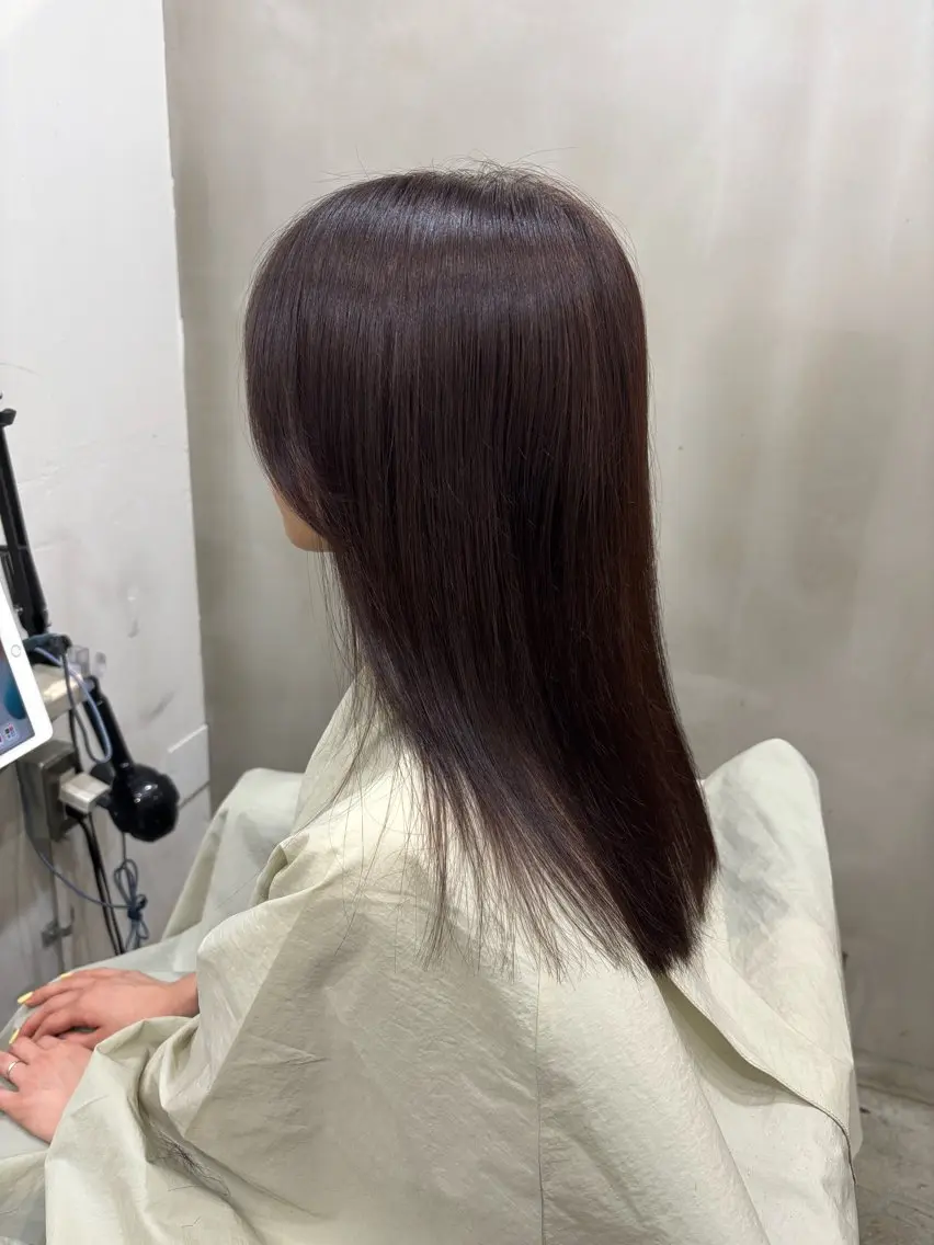 ミディアム カラー ブラウンカラー パープルカラー パープルブラウン ヘアカラー 中園康 /カラー/ブリーチのヘアスタイル