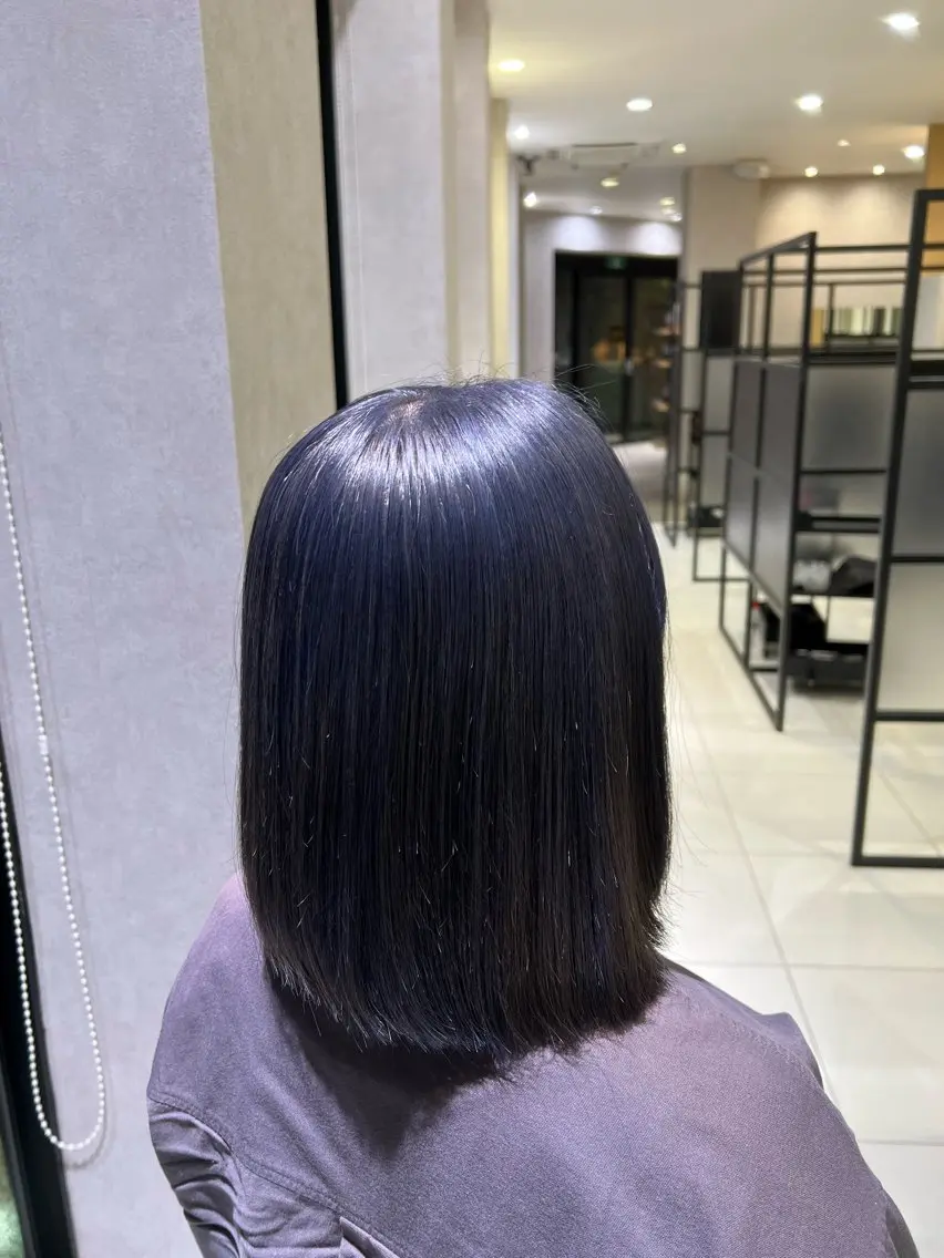 ミディアム カラー ブルーカラー ブルーラベンダー ラベンダーカラー ヘアカラー トリートメント 大澤 勝悟のヘアスタイル