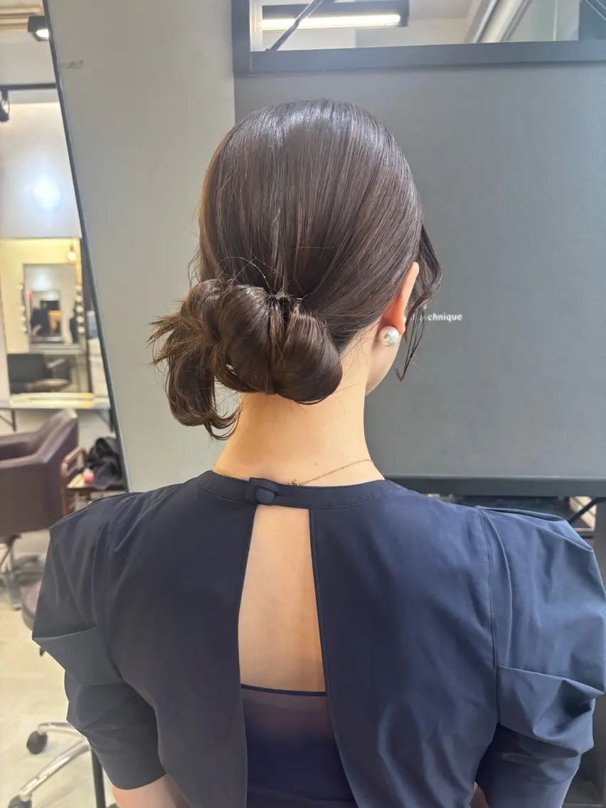セミロング カット ヘアセット ブリーチなしWカラー ヘアセット菜希のヘアスタイル