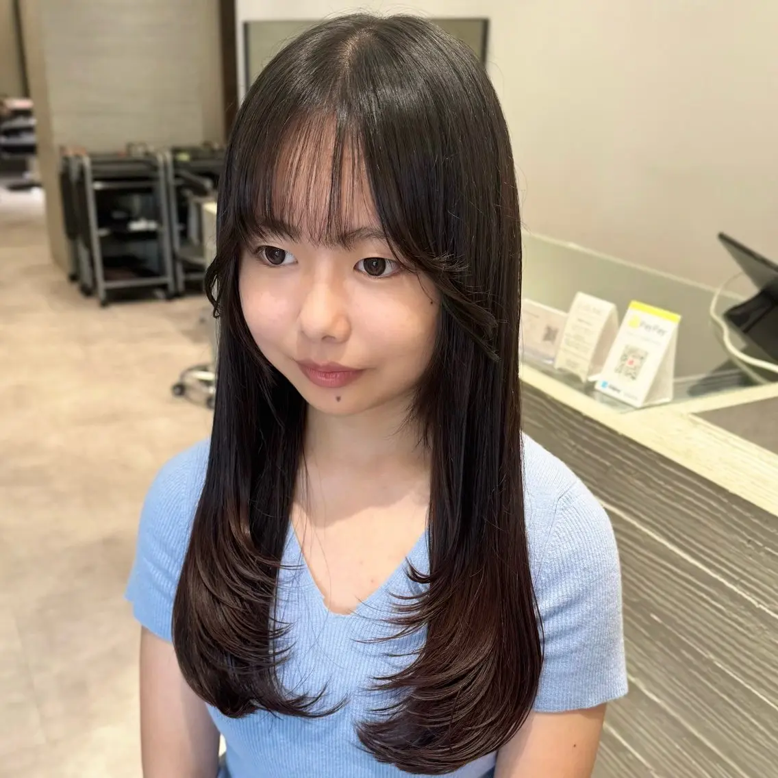 ロング レイヤーカット ローレイヤー カット Natsuno ✮ボブ/縮毛矯正のヘアスタイル