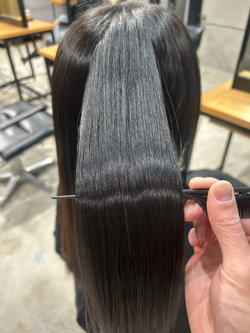 ロング 上野陽生 リタッチカラーのヘアスタイル