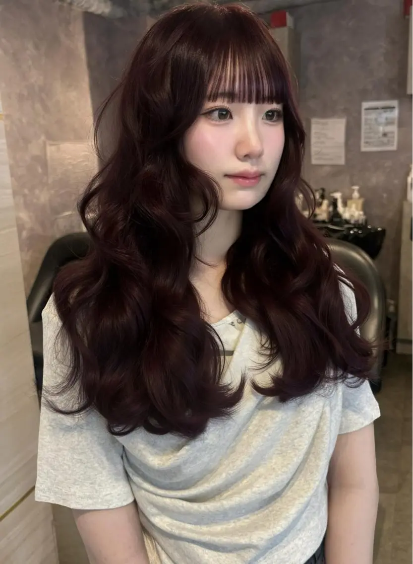 ロング カラー ブラウンカラー ピンクカラー ピンクブラウン ヘアカラー トリートメント 🍒さき🍒大宮/ 透明感カラーのヘアスタイル