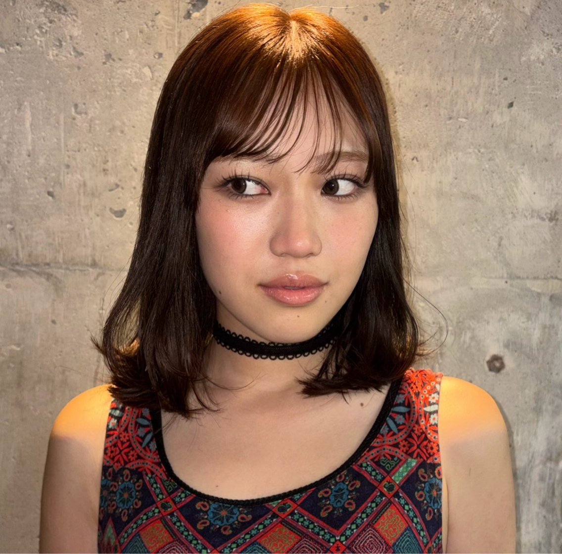 セミロング カット ヘアカラー トリートメント ヘアセット Cocona 🦤 /ブリーチ/デザインのヘアスタイル