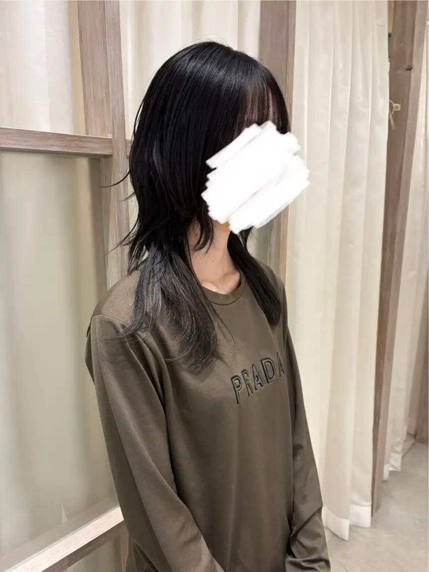 ロング ハッシュカット ウルフカット 加藤 風花のヘアスタイル