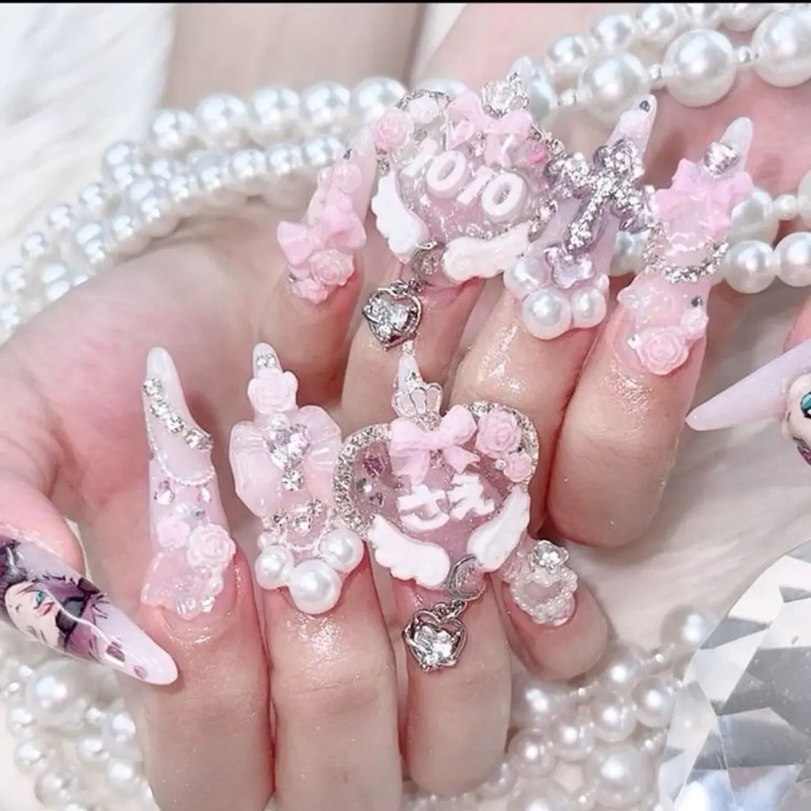 ネイル 長さ出し ハロウィン マグネットネイル ミラーネイル ネイルチップ Lee Nails チップ長さだし専門店のネイルデザイン