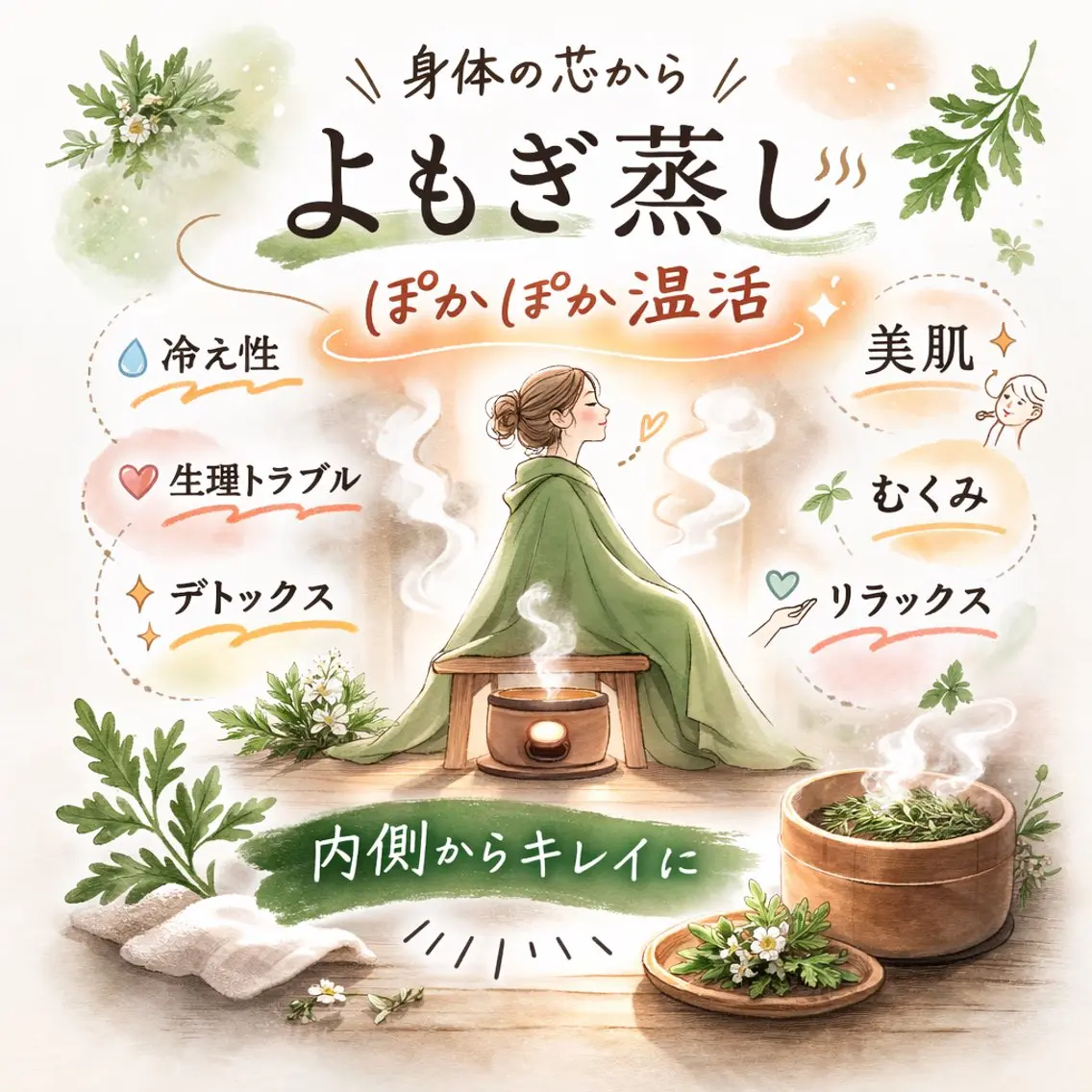 温活🔥代謝向上に◎【よもぎ蒸し】🌿♨️の写真