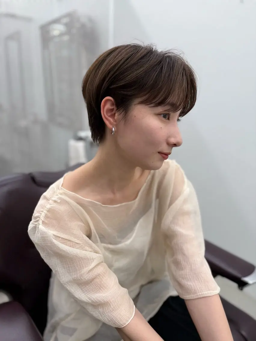 ショート ハンサムショート ショートヘア カット 縮毛矯正 ☀️朝５分で決まる ショート/廣瀬隆志のヘアスタイル