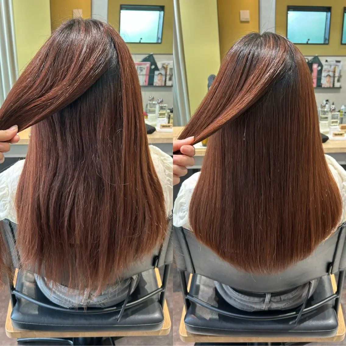 ロング パーマ 髪質改善 ストレートパーマ カット 縮毛矯正 トリートメント hubhair レイヤー/透明感のヘアスタイル