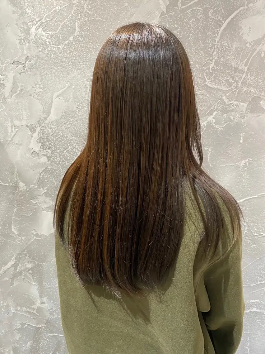 ロング カラー アクアカラー オレンジ トリートメント 石井 大空のヘアスタイル