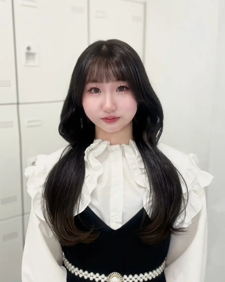 ロング カラー ヘアカラー トリートメント ヘッドスパ ヘアセット うる艶韓国スタイル 🤍りんのヘアスタイル