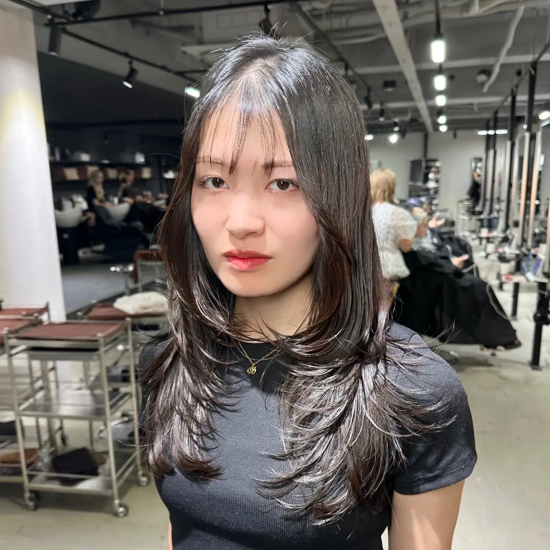 セミロング ケアカラー ボブ 髪質改善 レイヤーカット トリートメント カット ヘアカラー トリートメント 心斎橋 韓国レイヤ ー指名No.1renのヘアスタイル