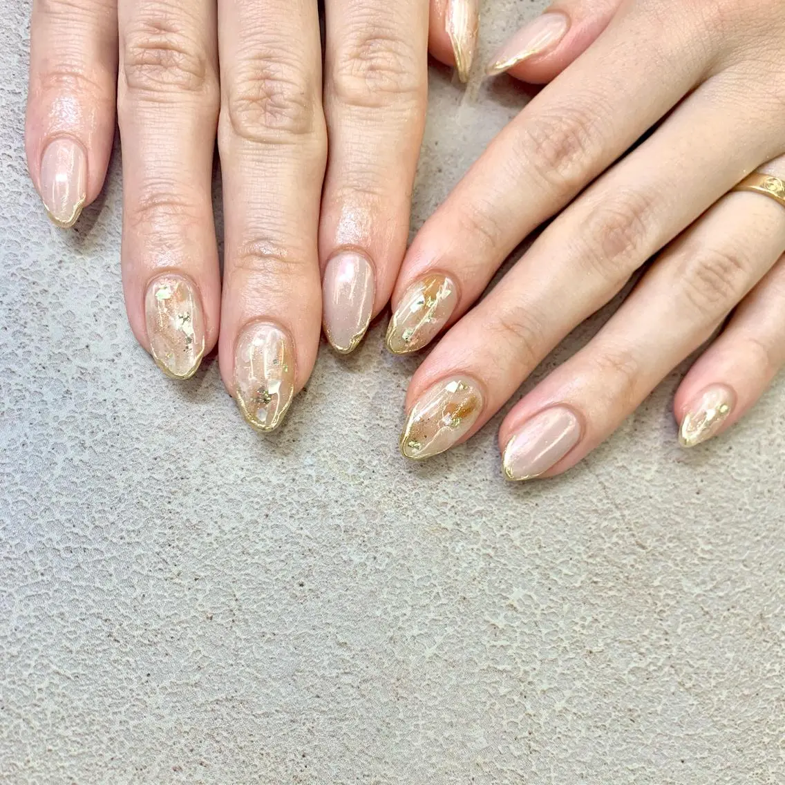 ネイル フレンチネイル ミラーネイル ハンドネイル nailsalon -Lien-のネイルデザイン