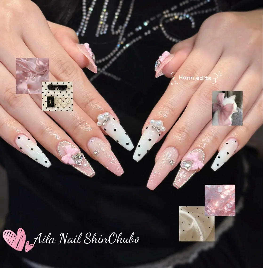 セミロング 韓国風ヘア ハンドネイル Aila Nail ShinOkuboのネイルデザイン