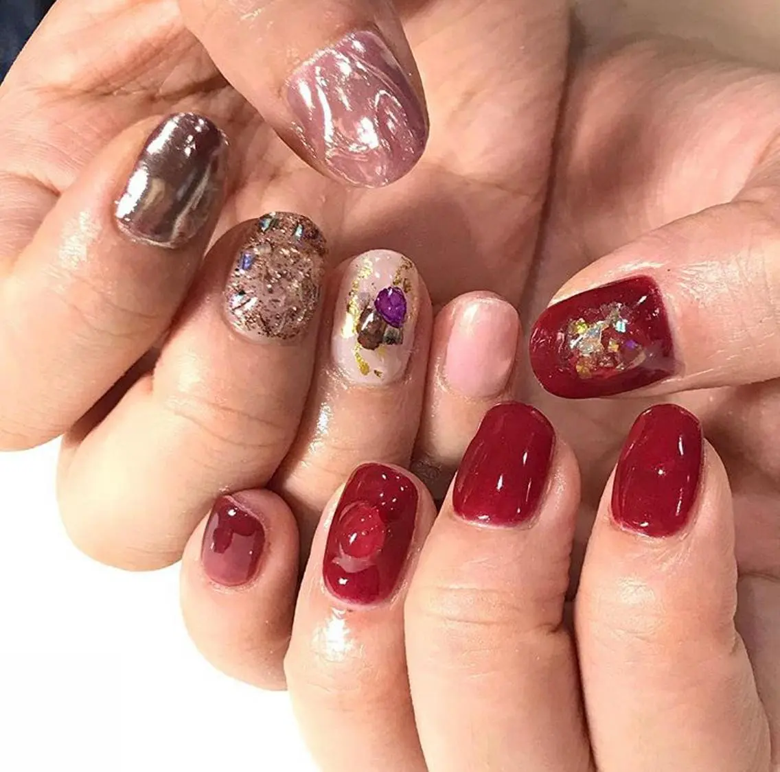 ネイル 渋谷／チップ長さ出し 👑アプレgel-xのネイルデザイン