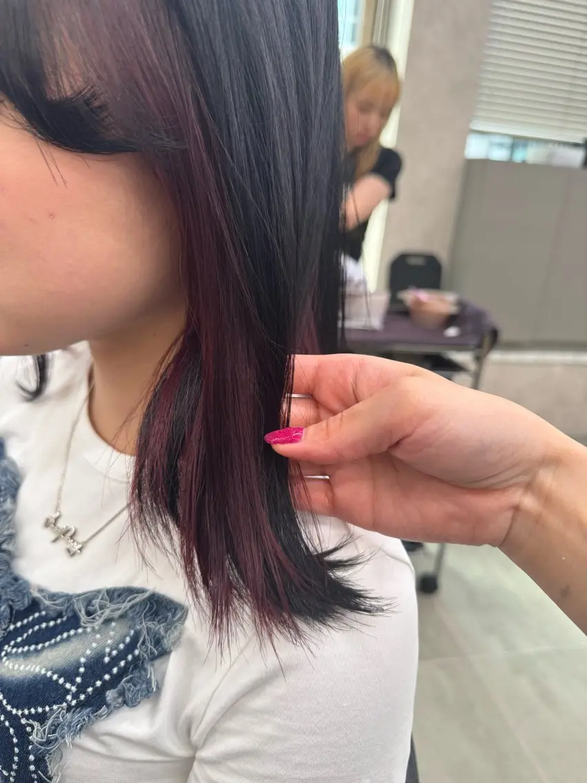 セミロング カラー パーマ ヘアアレンジ メンズ キッズ 韓国系🇰🇷🩶 艶暗髪/MEIのヘアスタイル