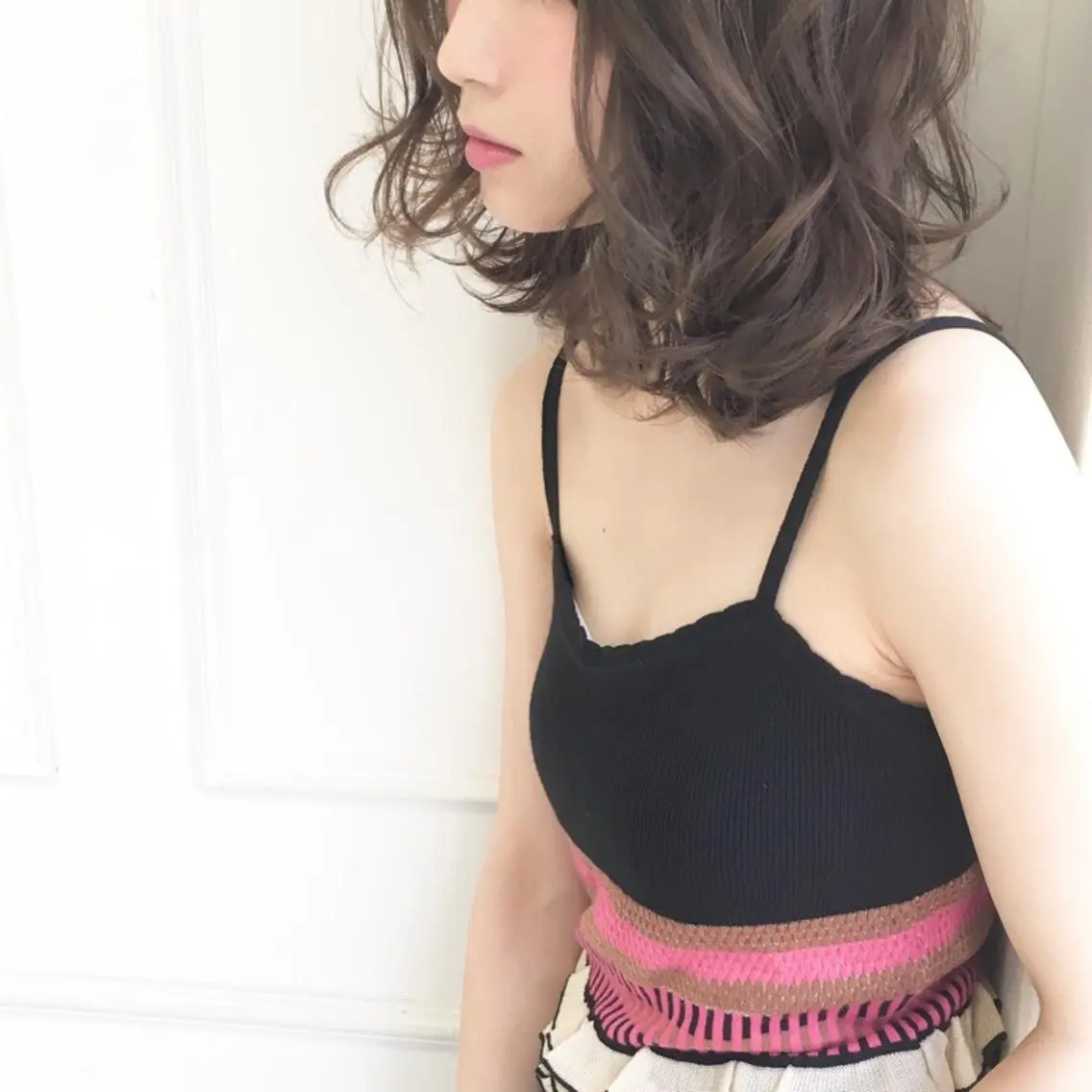 セミロング カラー パーマ ヘアアレンジ ◆感動口コミ/最小顔 理論カット◆森口 峻のヘアスタイル