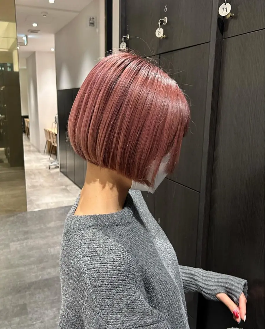 ミディアム カラー パーマ ヘアアレンジ キッズ ベージュカラー ピンクカラー ピンクベージュ ボブ カット ヘアカラー stylist 🌸 kana.のヘアスタイル