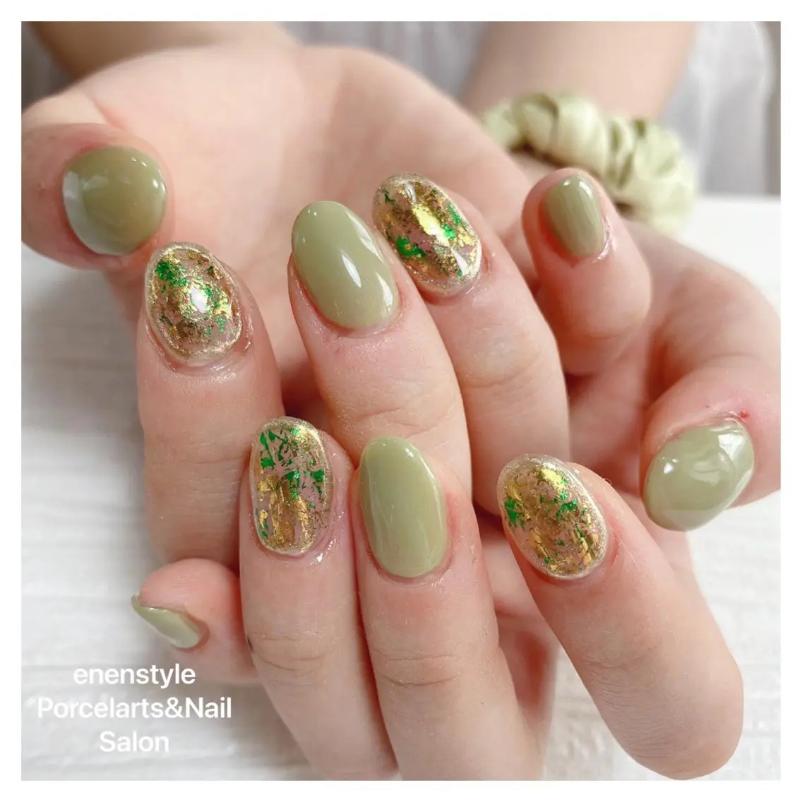 ミディアム ネイル ハンドネイル 🐾enen style 🐾のネイルデザイン