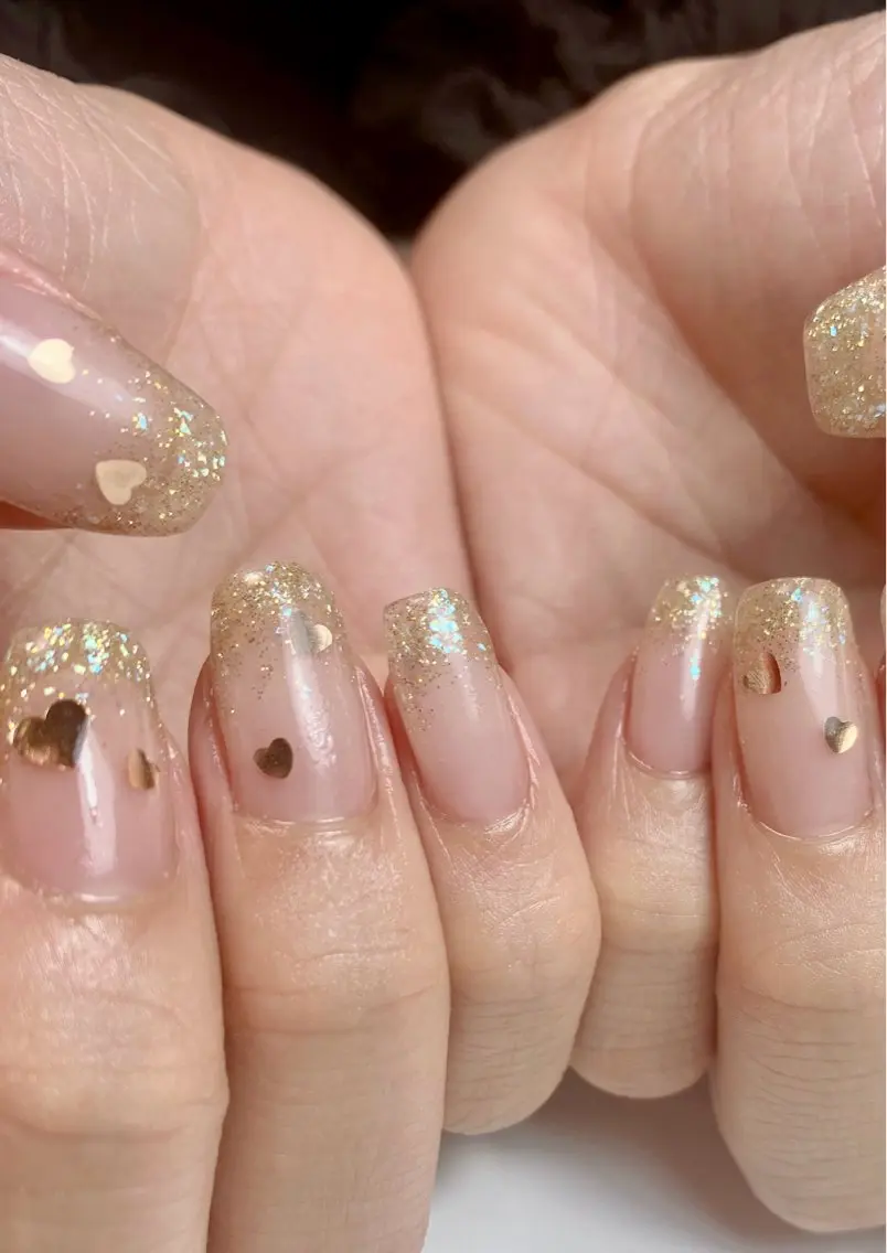 ネイル フラッシュネイル ハート ホログラムネイル キラキラネイル Nail Salon K 🧸美爪育成のネイルデザイン