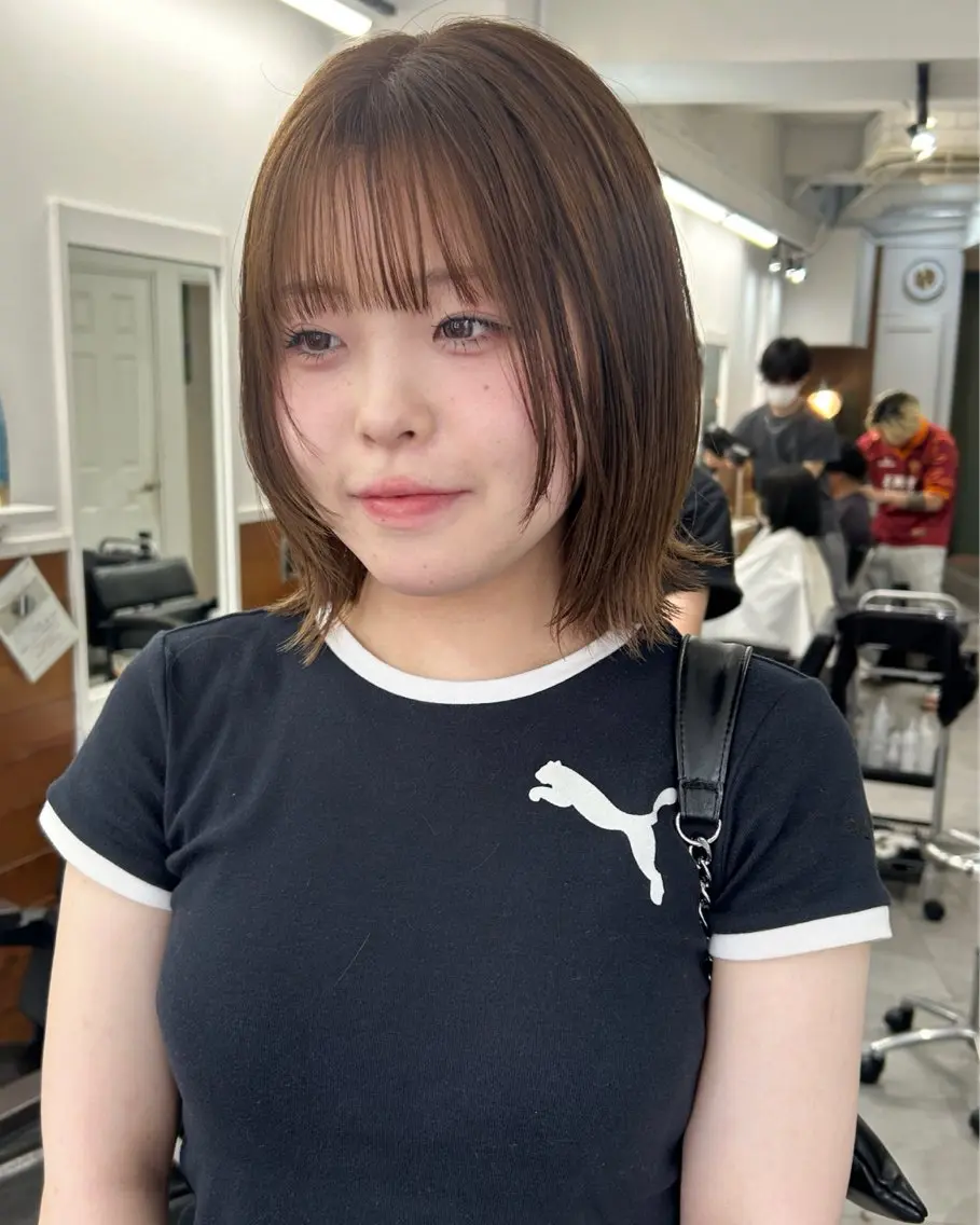 ミディアム カラー カット ヘアカラー トリートメント レイヤーボブ/ 艶カラー/サナ🌼のヘアスタイル