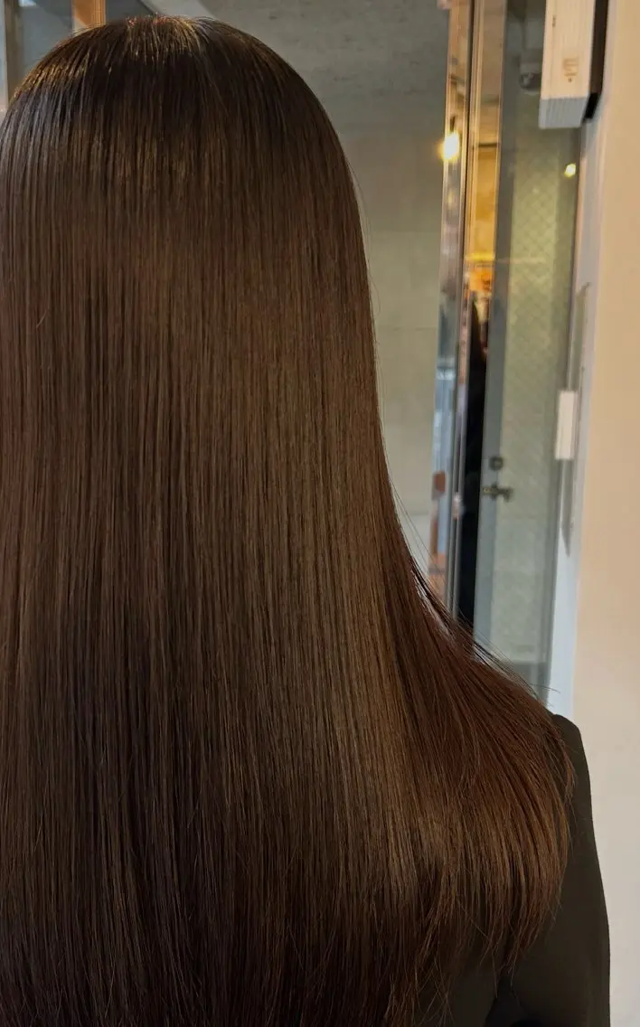 ロング パーマ 縮毛矯正 momona english okのヘアスタイル