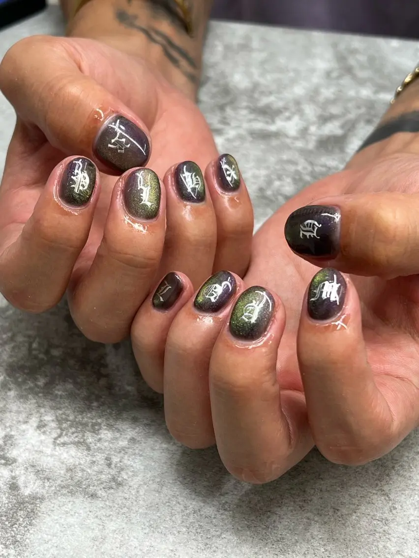 メンズ ネイル アートネイル マグネットネイル メンズネイル Luann nail Sakiのネイルデザイン