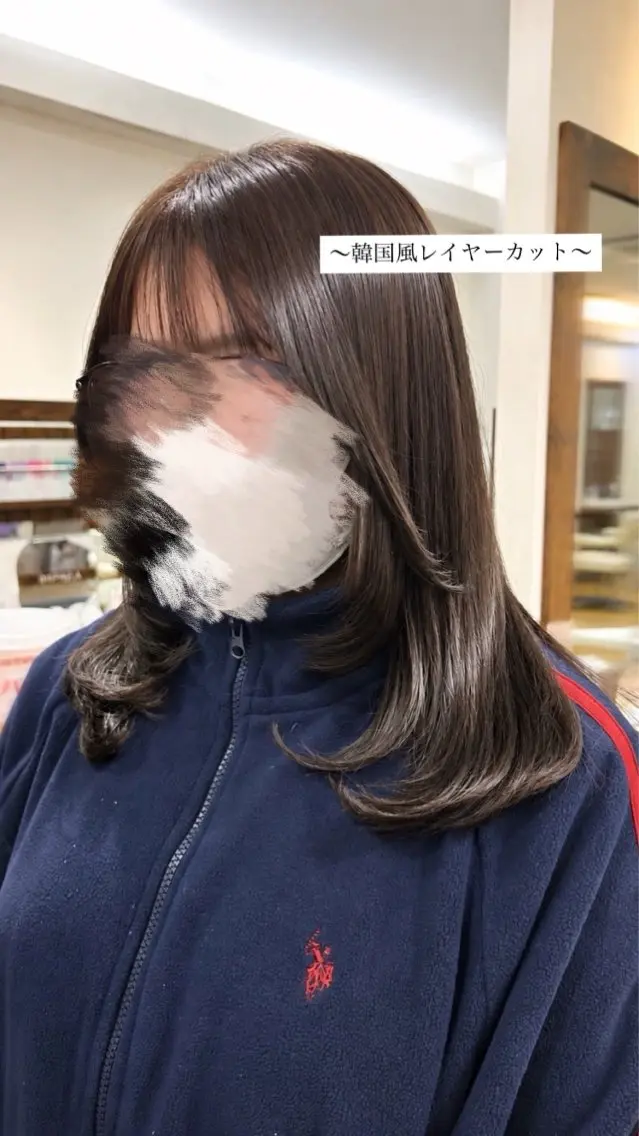 セミロング 韓国風ヘア レイヤーカット カット ヘッドスパ 髪質改善サロン 🍒あさみ🍒のヘアスタイル