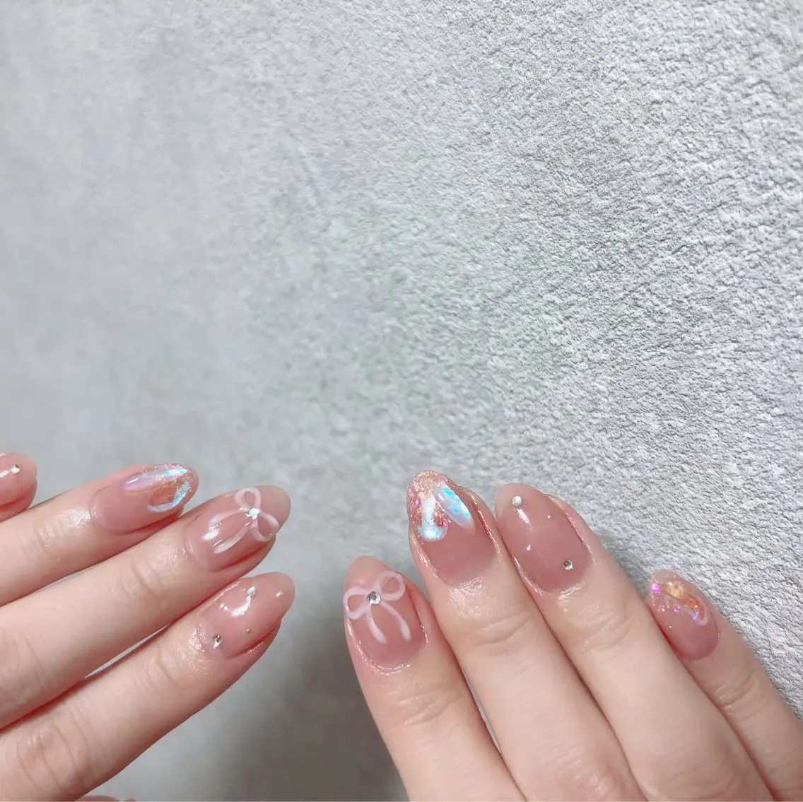 ネイル オーロラネイル フットネイル フレンチネイル キラキラネイル 韓国ネイル Lance nailのネイルデザイン