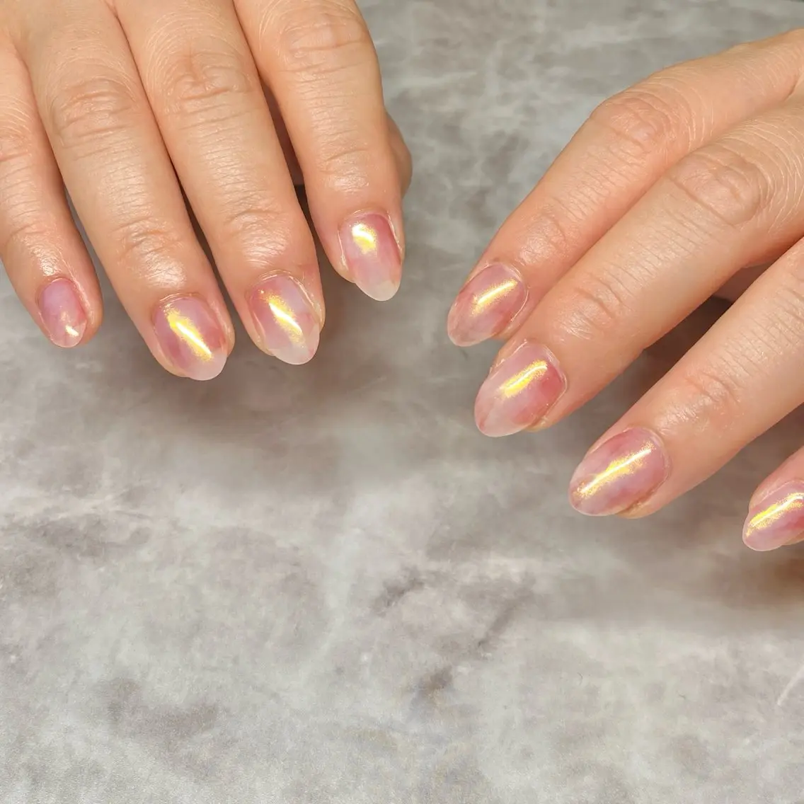 ネイル オーロラネイル ニュアンスネイル オフィスネイル シンプルネイル Loca.nails Kasumiのネイルデザイン