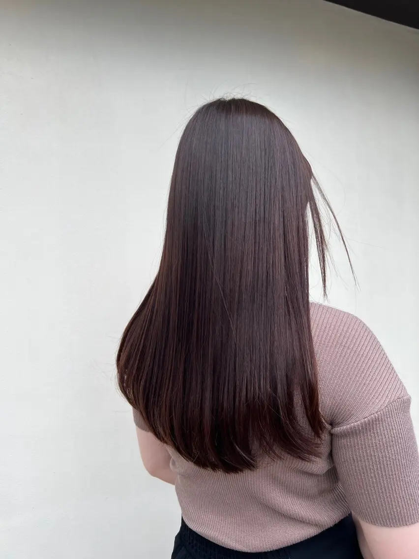 セミロング パーマ 縮毛矯正/ レイヤー/ミディアムのヘアスタイル