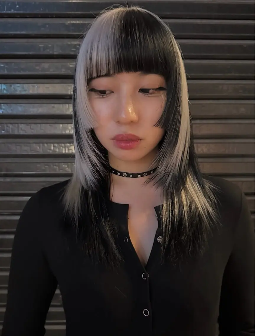セミロング カラー ヘアアレンジ ダブルカラー 小島千夏のヘアスタイル