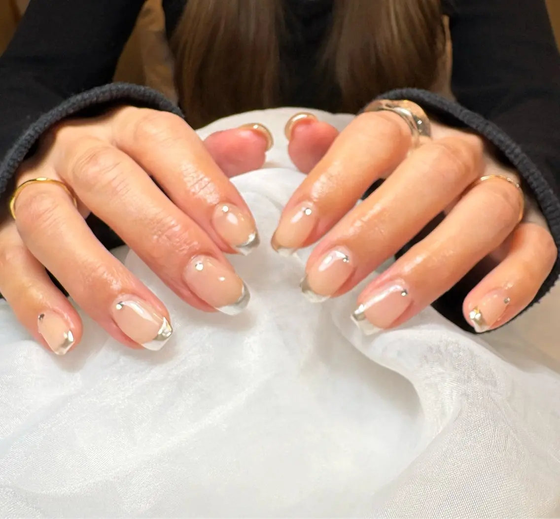 ネイル フレンチネイル ミラーネイル シンプルネイル ストーンネイル ino(リノ) mamiのネイルデザイン