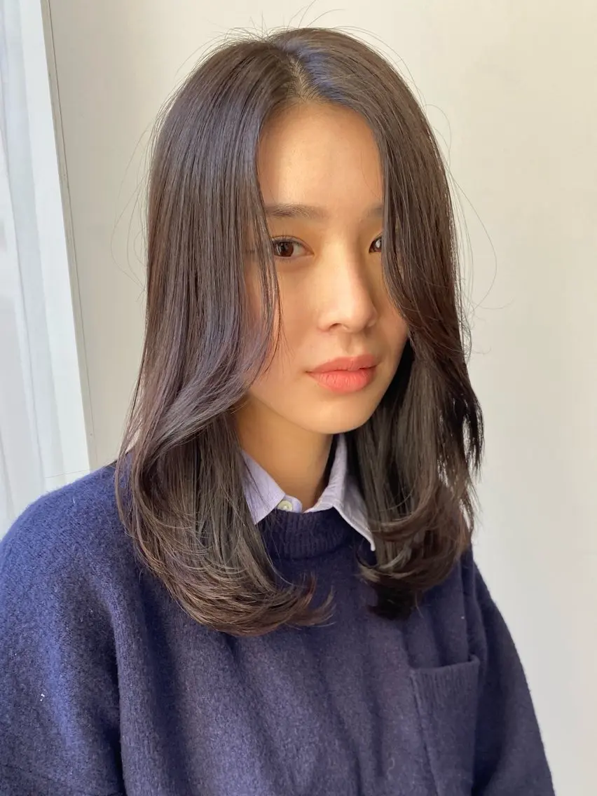 セミロング カット 縮毛矯正 店長【似合わせヘア】 前杉健太のヘアスタイル