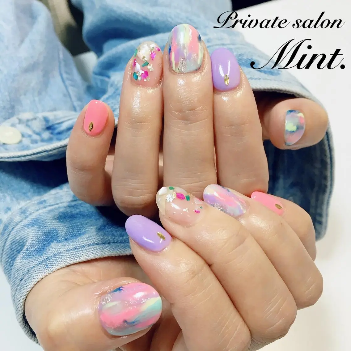 ショート ネイル ジェルネイル ハンドネイル Mint. nailのネイルデザイン