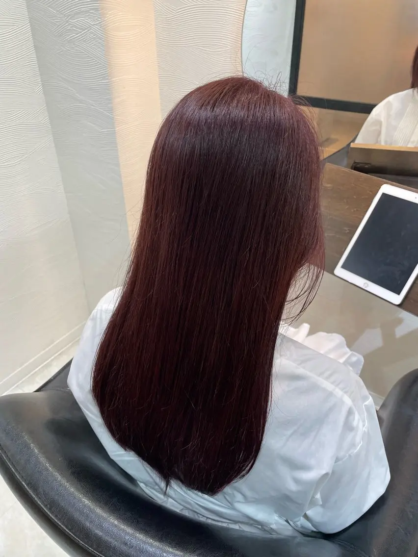 セミロング カラー ラベンダーカラー ピンクカラー レッドカラー 🍒透明感カラー NO.1/ララ🍒のヘアスタイル