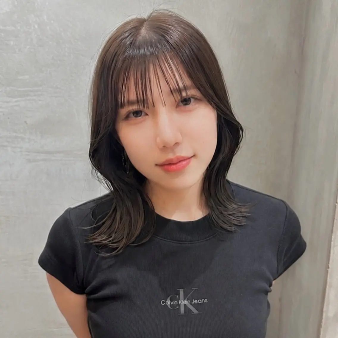 ミディアム カラー 透明感カラー レイヤーカット カット ヘアカラー トリートメント 遠藤惟斗/渋谷/ 透明感カラーのヘアスタイル
