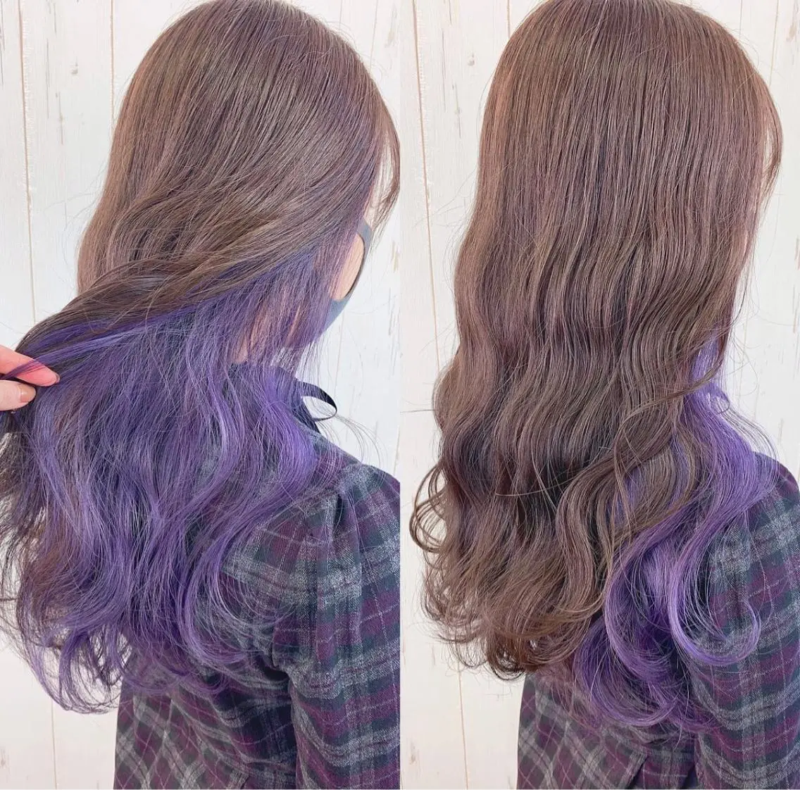 ❤︎ インナーカラー/ラベンダーパープル❤︎ ケアブリーチ🌈割引🌈の写真