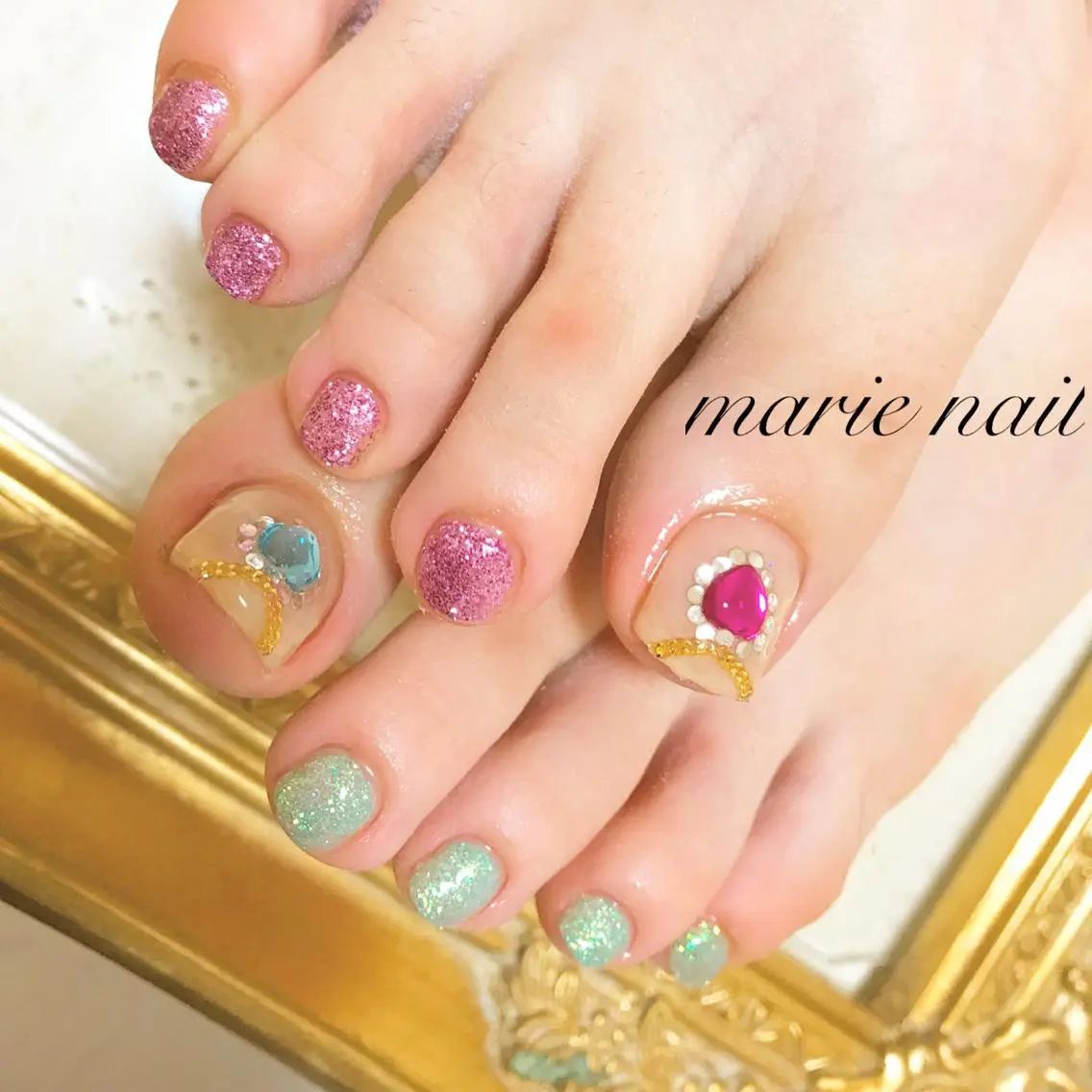 ネイル アートネイル フットネイル marie nailのネイルデザイン