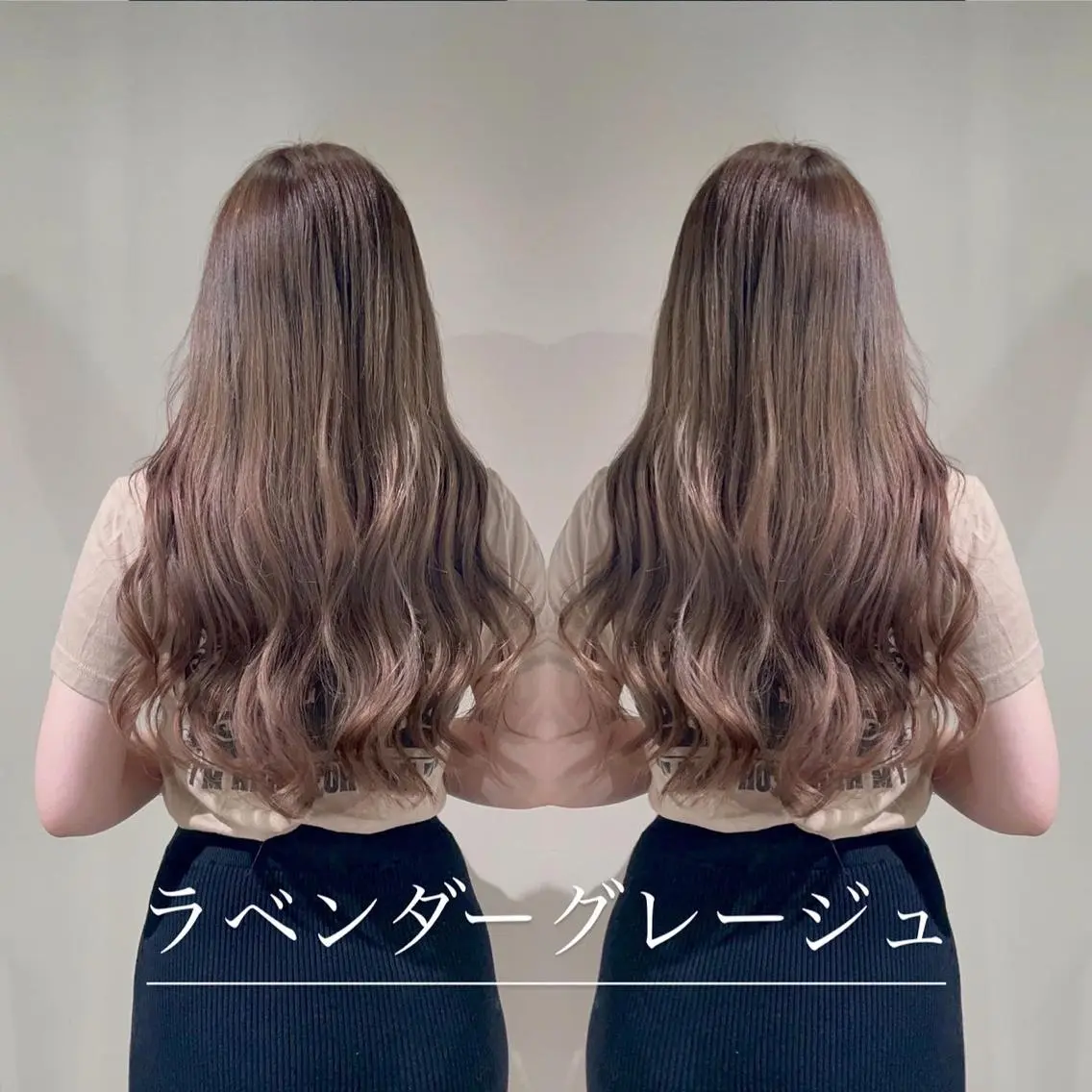 セミロング カラー グレージュ ハイライトカラー ラベンダーカラー ラベンダーグレージュ ラベンダーグレー ヘアカラー トリートメント ヘッドスパ 🦋美髪／エクステ 🦋アベイクミのヘアスタイル
