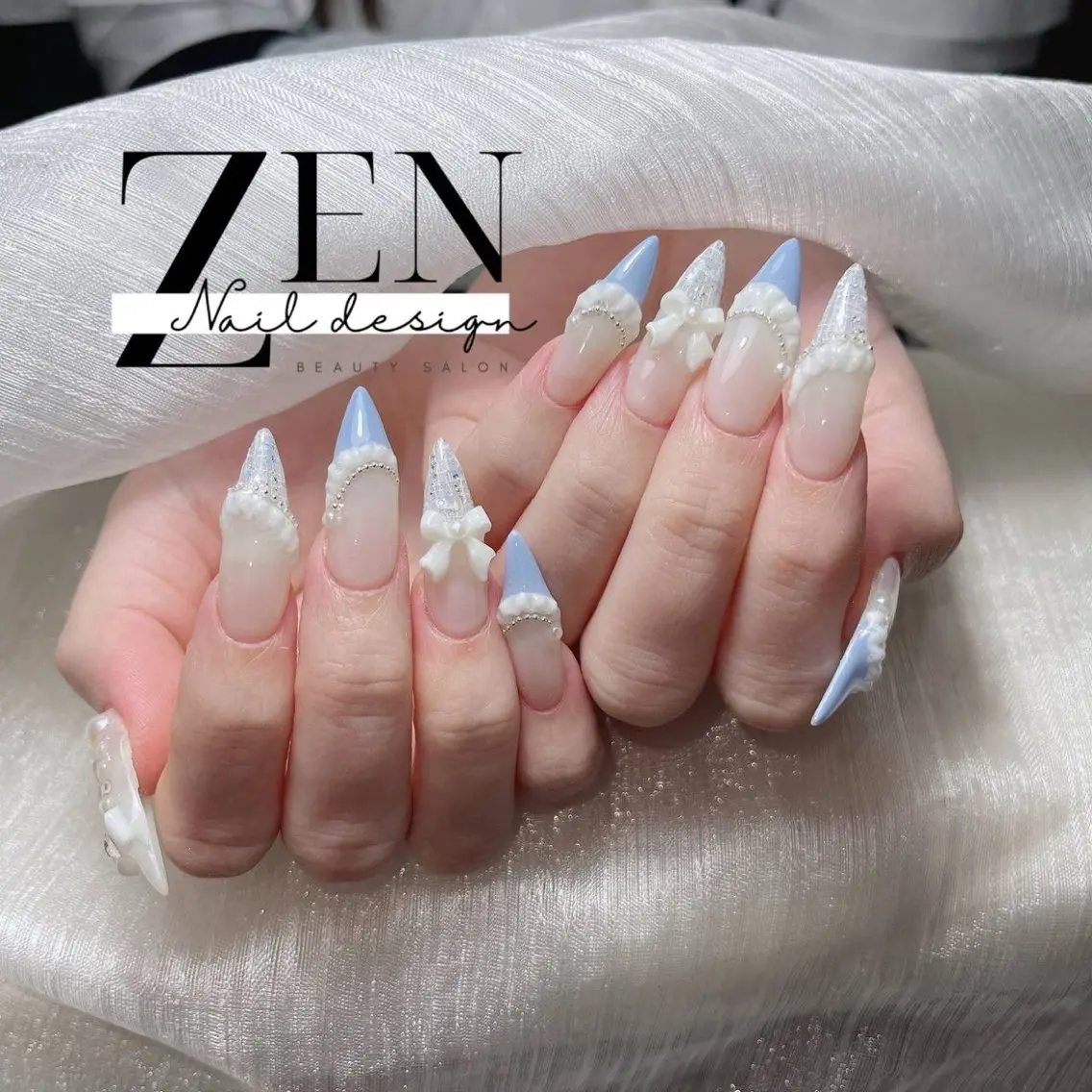 ネイル チークネイル フレンチネイル ジェルネイル 韓国ネイル マグネットネイル ハンドネイル Zen Nail Design 池袋のネイルデザイン