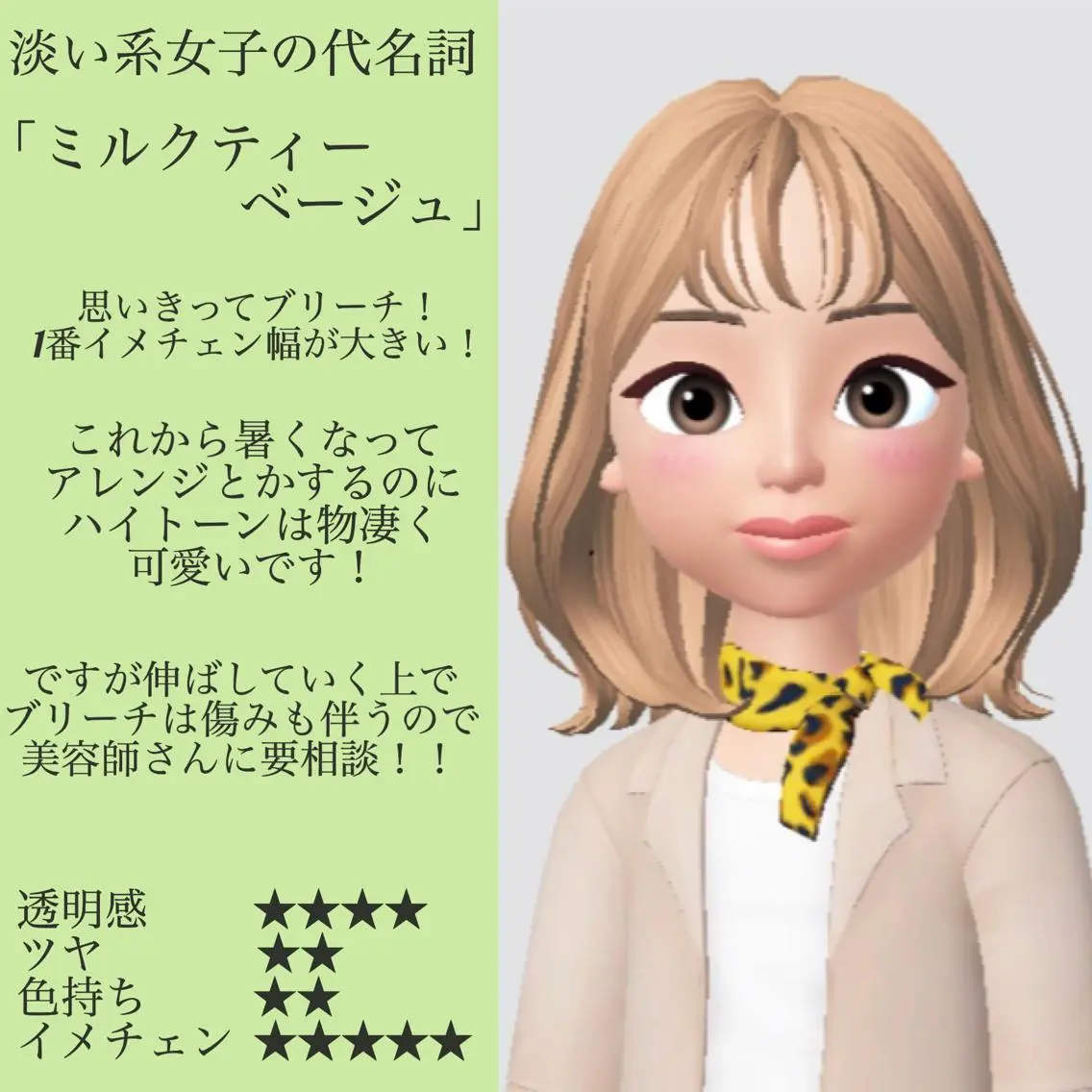 ミディアム カラー ネイル ハイトーンボブ 前田 表参道　グレージュのヘアスタイル