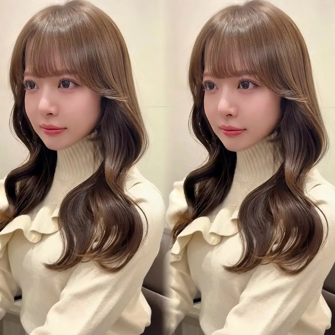 ロング カラー ベージュカラー ブリーチ ダブルカラー ブリーチなしカラー ヘアカラー トリートメント 髪質改善×透明感カラ ー/新宿/SHOKIのヘアスタイル