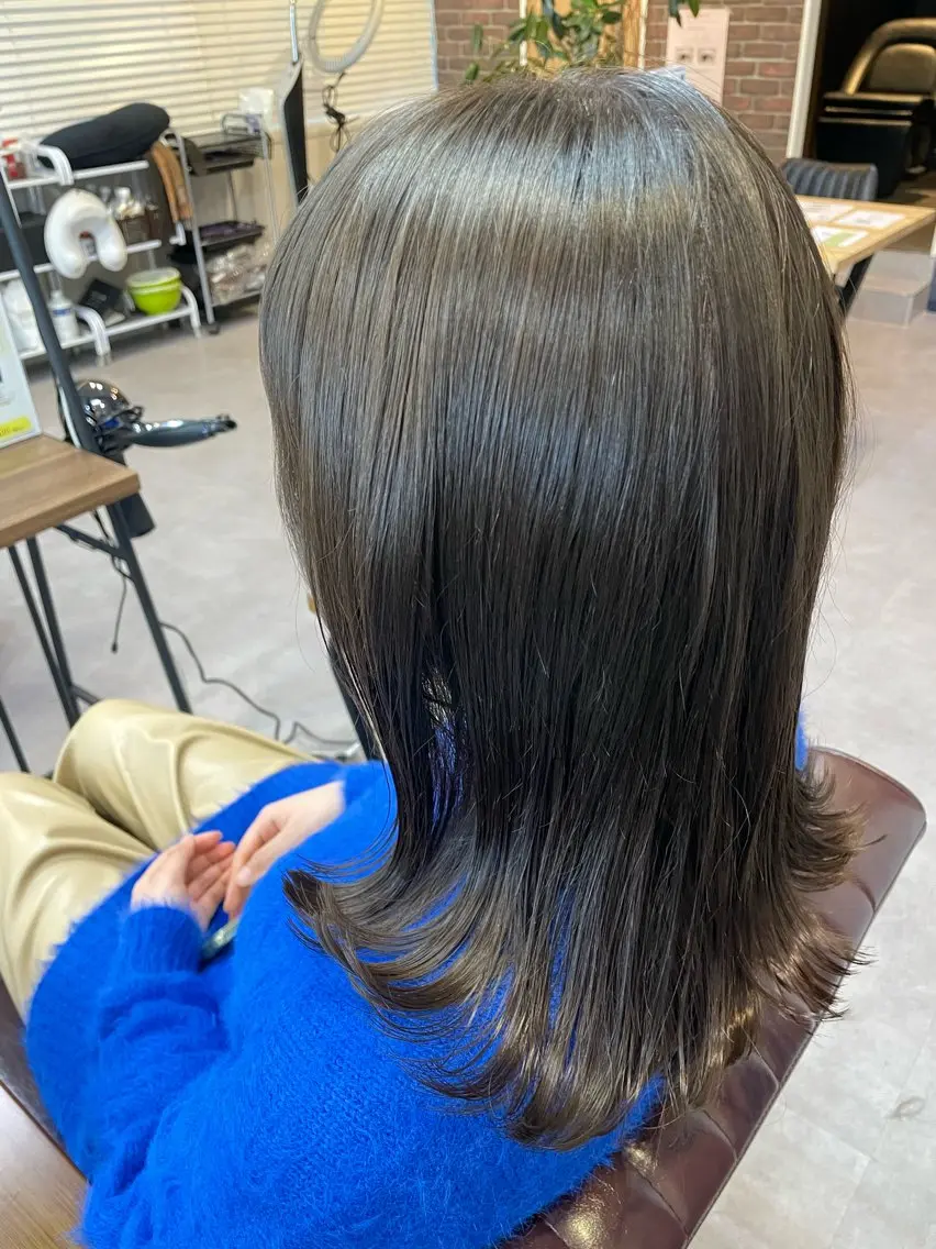 ミディアム カラー カット ヘアカラー トリートメント 原 麻耶のヘアスタイル